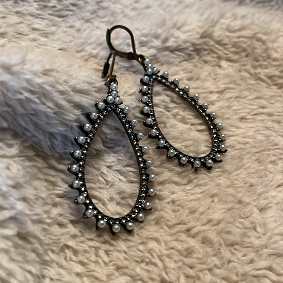 Gorgeous Vintage Gold Pearl and Crystal earrings! NWT - Picture 5 of 5